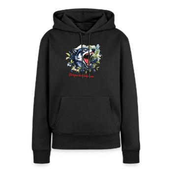 Wolfsbeere – Atropa belladonna - Frauen Premium Bio Hoodie - Schwarz - Vorne - Julia (174cm)