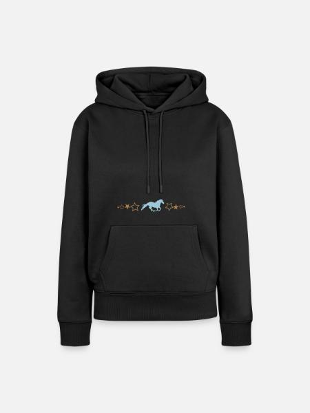 Stern Design mit Pferd - Frauen Premium Bio Hoodie - Schwarz