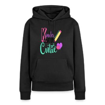Chemise Cutie de maternelle - Sweat à capuche Premium bio Femme - noir - Devant - Julia (174cm)