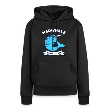 narval - Sweat à capuche Premium bio Femme - noir - Devant - Julia (174cm)