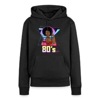 80's forever 1980 Vintage Women Afro Cup - Women’s Premium Organic Hoodie - black - Front - Julia (174cm)