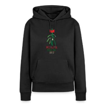 Le gui m’a fait le faire Symbole de l’amour - Sweat à capuche Premium bio Femme - noir - Devant - Julia (174cm)