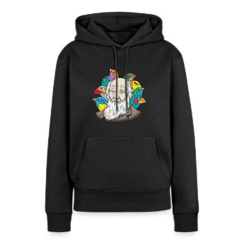 Charles Darwin Portrait Gift Evolution - Sweat à capuche Premium bio Femme - noir - Devant - Julia (174cm)