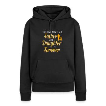 Père et fille - Sweat à capuche Premium bio Femme - noir - Devant - Julia (174cm)