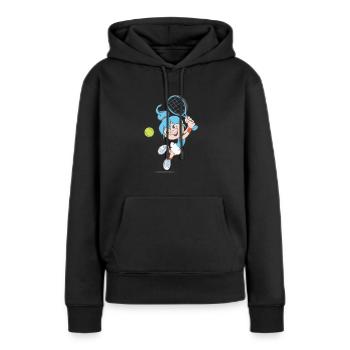 tennis girl tennis fille court de tennis cadeau - Sweat à capuche Premium bio Femme - noir - Devant - Julia (174cm)