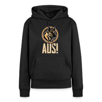 Chien de garde berger allemand - Sweat à capuche Premium bio Femme - noir - Devant - Julia (174cm)