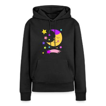 Moon, stars and shooting star - Women’s Premium Organic Hoodie - black - Front - Julia (174cm)