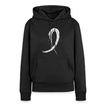 Krebs Schleife Krankheit Geschenk - Frauen Premium Bio Hoodie - Schwarz - Vorne - Julia (174cm)