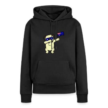 Champion du monde de Dabbing Dog Pug en Australie - Sweat à capuche Premium bio Femme - noir - Devant - Julia (174cm)