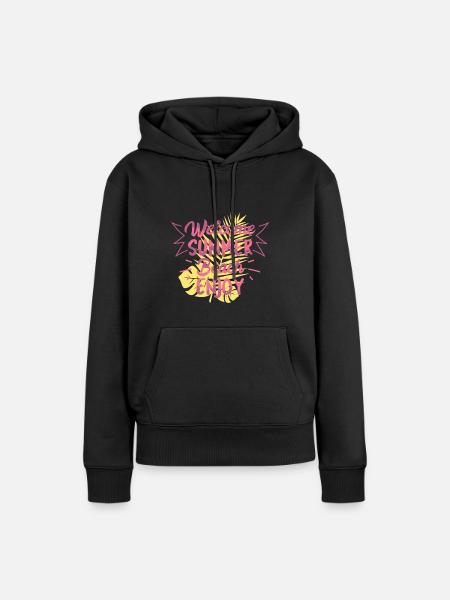 Willkommenes Sommer-Strand-Geschenk-Shirt - Frauen Premium Bio Hoodie - Schwarz