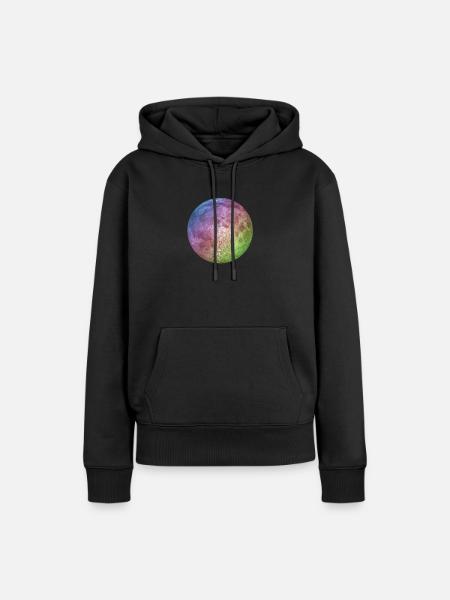 Vollmond - Frauen Premium Bio Hoodie - Schwarz