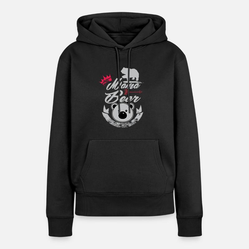Mama Bear - Sweat à capuche Premium bio Femme - noir