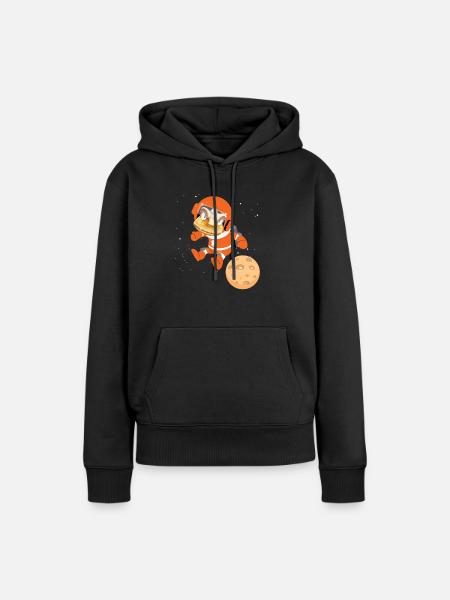 Space Astronaut Dinosaur - Dame Premium hoodie, økologisk bomuld - sort