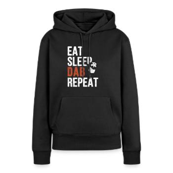 Manger sommeil tamponner cadeau répéter - Sweat à capuche Premium bio Femme - noir - Devant - Julia (174cm)
