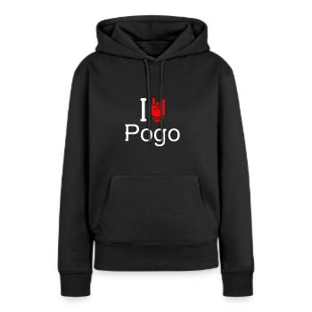 Pogo - Sweat à capuche Premium bio Femme - noir - Devant - Julia (174cm)
