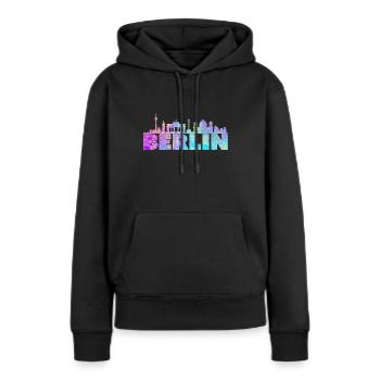 Berlin Berliner Berlinerin Hauptstadt Geschenk - Frauen Premium Bio Hoodie - Schwarz - Vorne - Julia (174cm)