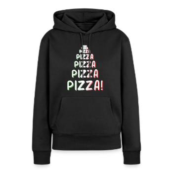 Pizza Pizza Pizza - Sweat à capuche Premium bio Femme - noir - Devant - Julia (174cm)