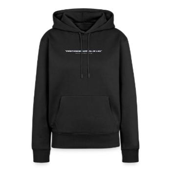 Message d'écran d'ordinateur rétro - Sweat à capuche Premium bio Femme - noir - Devant - Julia (174cm)
