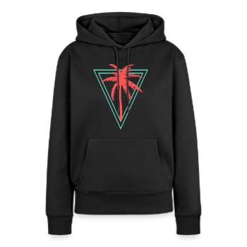Palme - Sweat à capuche Premium bio Femme - noir - Devant - Julia (174cm)