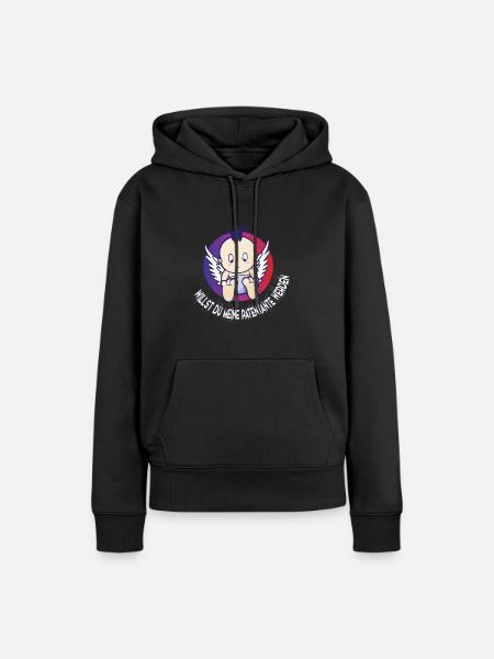 Godmoeder, wil je mijn meter worden? - Vrouwen Premium Bio hoodie - zwart