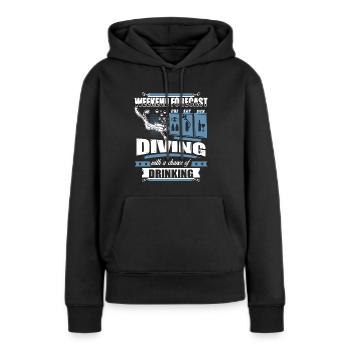 Wochenend-Vorhersage-Sporttauchen-T-Shirt - Frauen Premium Bio Hoodie - Schwarz - Vorne - Julia (174cm)