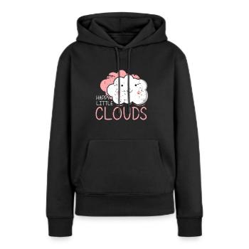 Cadeau de petits nuages heureux fille mignonne d'enfants - Sweat à capuche Premium bio Femme - noir - Devant - Julia (174cm)