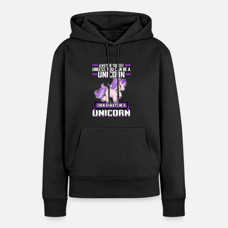 licorne - Sweat à capuche Premium bio Femme - noir
