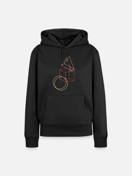 Geometrische Formen - Frauen Premium Bio Hoodie - Schwarz
