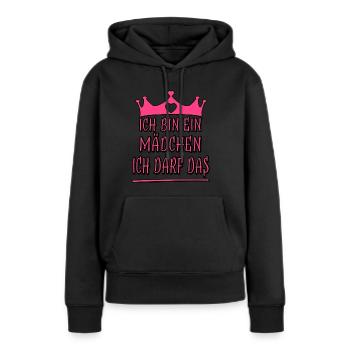 Ich darf das für Frauen und Mädchen frecher Spruch - Frauen Premium Bio Hoodie - Schwarz - Vorne - Julia (174cm)