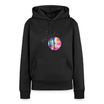Musique CD Note musicale - Sweat à capuche Premium bio Femme - noir - Devant - Julia (174cm)