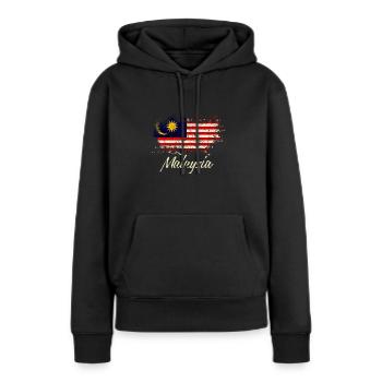 Malaisie - Sweat à capuche Premium bio Femme - noir - Devant - Julia (174cm)