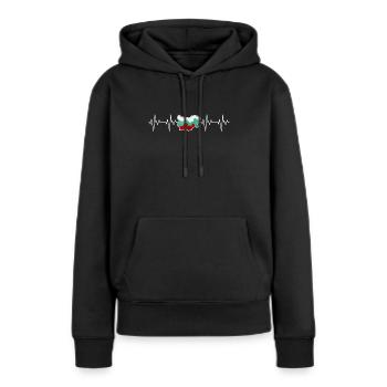 Bulgarie - Sweat à capuche Premium bio Femme - noir - Devant - Julia (174cm)