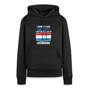 Luxembourg - Sweat à capuche Premium bio Femme - noir - Devant - Julia (174cm)