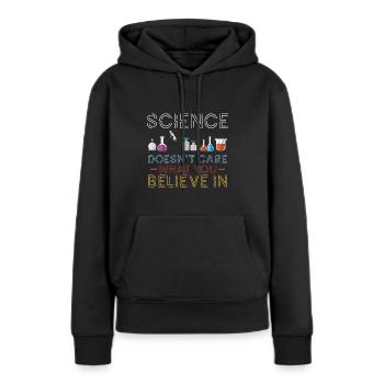 Experimente Geschenk Wissenschaft Fakten - Frauen Premium Bio Hoodie - Schwarz - Vorne - Julia (174cm)