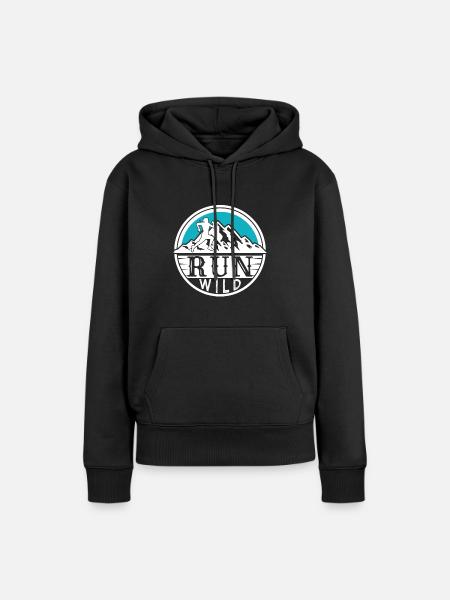 Run Wild - Frauen Premium Bio Hoodie - Schwarz