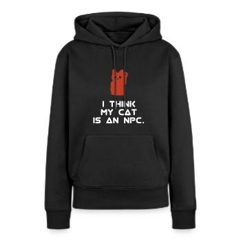 Mon chat est une intelligence artificielle! - Sweat à capuche Premium bio Femme - noir - Devant - Julia (174cm)