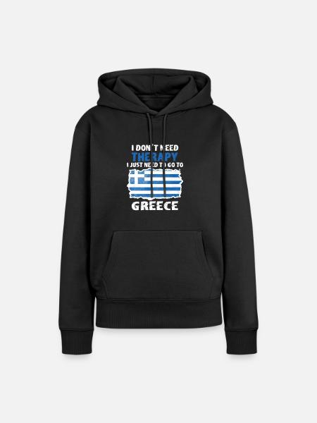 Griechenland - Frauen Premium Bio Hoodie - Schwarz