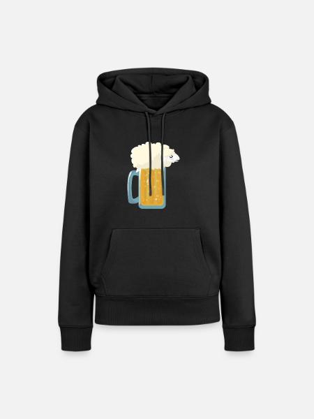 Bier Schaf als Bierschaum - Frauen Premium Bio Hoodie - Schwarz
