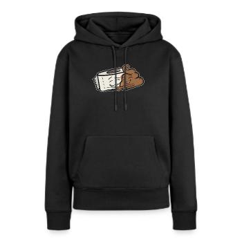 Merde excréments merde cadeau de papier toilette drôle - Sweat à capuche Premium bio Femme - noir - Devant - Julia (174cm)
