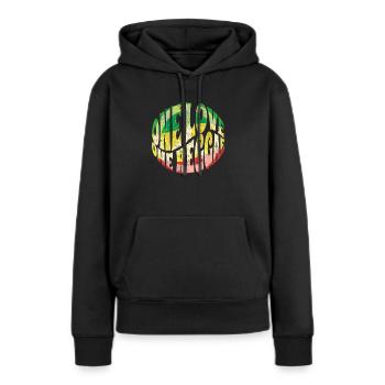 Musique Reggae - Sweat à capuche Premium bio Femme - noir - Devant - Julia (174cm)