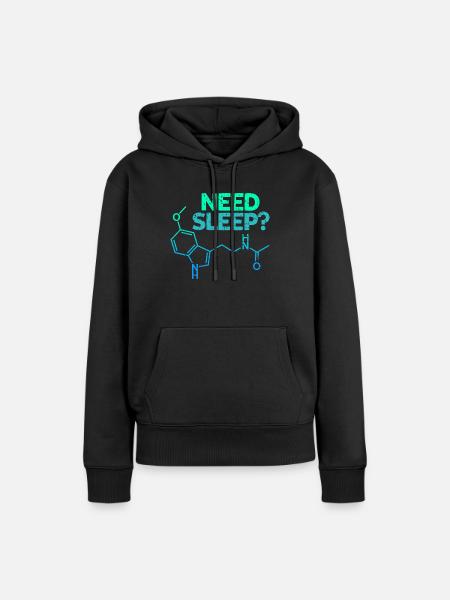Melatonin-Schlaflosigkeit - Frauen Premium Bio Hoodie - Schwarz