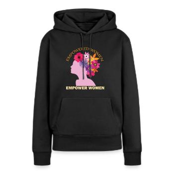 Empowered Women Empower Women - Frauenpower Design - Frauen Premium Bio Hoodie - Schwarz - Vorne - Julia (174cm)