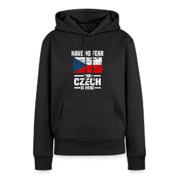 Tschechien - Frauen Premium Bio Hoodie - Schwarz - Vorne - Julia (174cm)