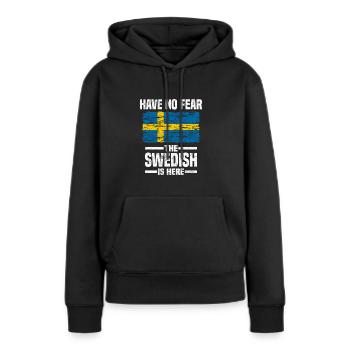 Suède Suède Suédois Cadeau Pour La Suède - Sweat à capuche Premium bio Femme - noir - Devant - Julia (174cm)