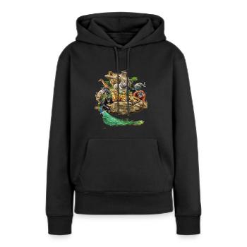 Die wunderschöne Tierwelt - Frauen Premium Bio Hoodie - Schwarz - Vorne - Julia (174cm)