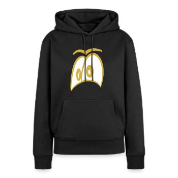 Oeil d'or - Sweat à capuche Premium bio Femme - noir - Devant - Julia (174cm)