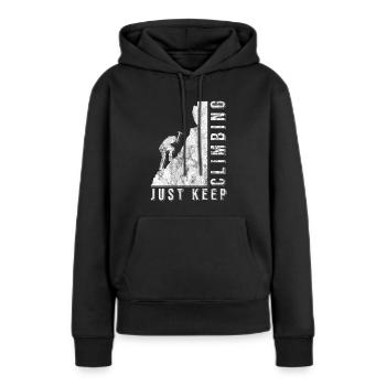 Alpinisme alpinisme randonnée - Sweat à capuche Premium bio Femme - noir - Devant - Julia (174cm)