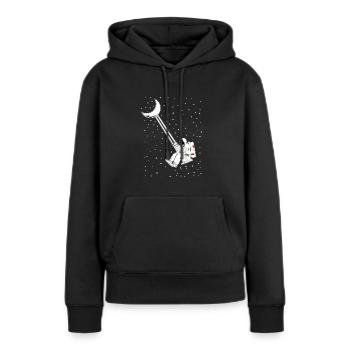 Spaceman - Sweat à capuche Premium bio Femme - noir - Devant - Julia (174cm)