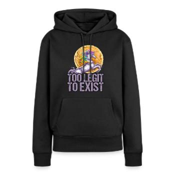 Too Legit To Exist Unicorn Pixel Art Geschenkidee - Frauen Premium Bio Hoodie - Schwarz - Vorne - Julia (174cm)