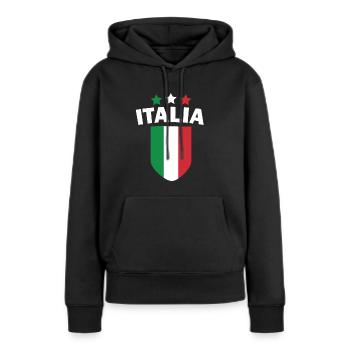 Italie Drapeau Italien Pays Nation Drôle - Sweat à capuche Premium bio Femme - noir - Devant - Julia (174cm)